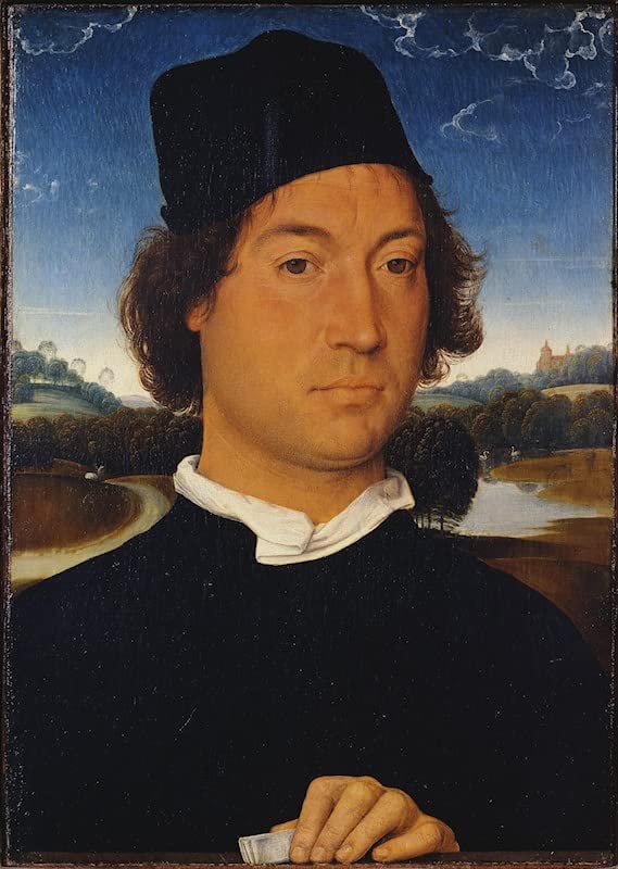 Portrait jeune homme Hans Memling poster pour décoration salon élégant