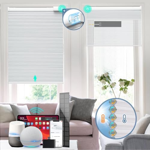 Solar Powered Rechargeable Motorized Smart Blinds(Free Solar Pane...