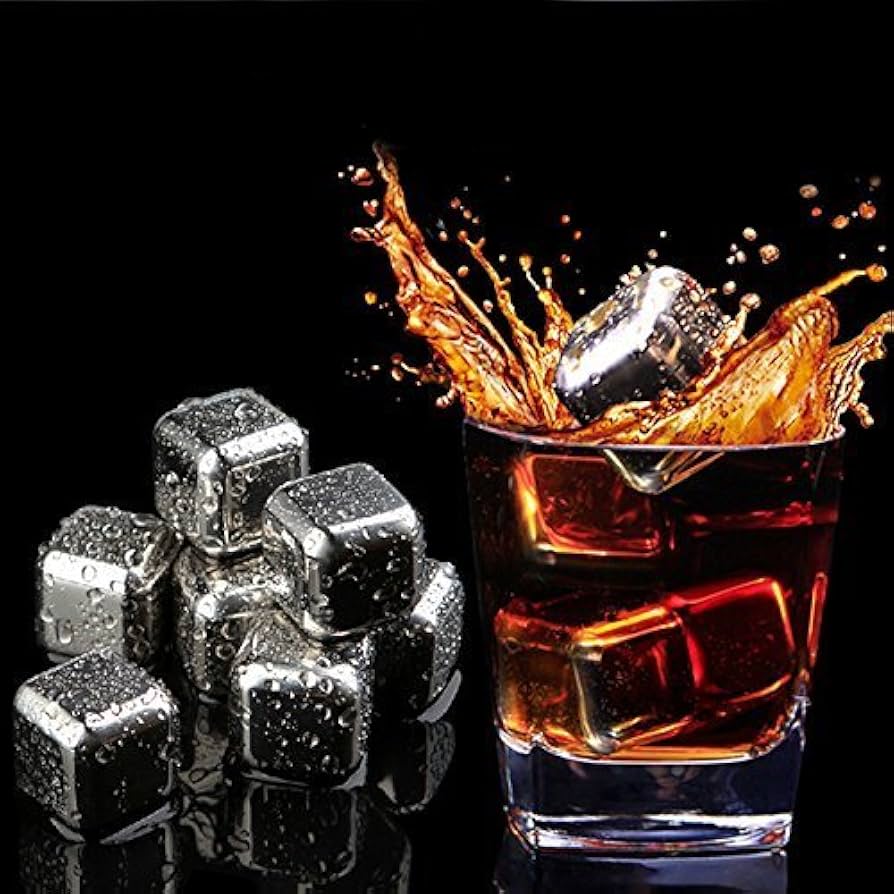 Amazon | ステンレス の 氷 アイス キューブ 石の氷 溶けない氷