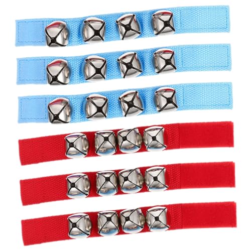 Yardwe Musical Instrument Wrist Bells 6 Pack Hand Wrist Shaking Bells for Toddlers Bright Unique
