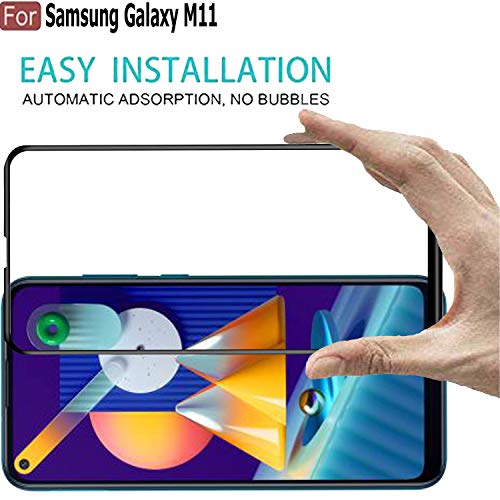 Image of CEDO Tempered Glass for Samsung Galaxy M11 | Screen Protector Full HD Quality Tempered Glass Anti-Scratch Edge to Edge Coverage with Easy Installation Kit (Black)