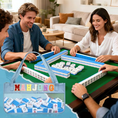 Bolsa vacía para fichas de Mahjong con correa de hombro miniatura 7