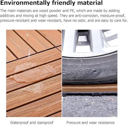 Dalle de terrasse composite 30x30 cm acajou clipsable pour sol de jardin - 4