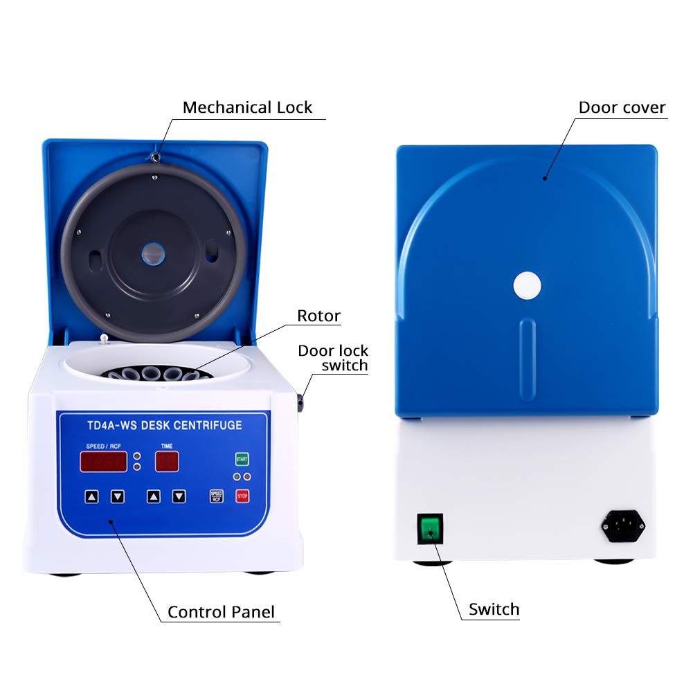 InLoveArts Centrifuga da Laboratorio, Centrifuga PRP con display digitale, regolabile da 500~4000 RPM, per provette da 12 15 ml