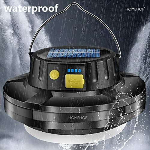 Homehop 60W Solar Led Rechargeable Emergency Light, Waterproof ,USB Portable Hanging Camping Lamp, for Home, Outdoor and Indoor with Rotary Switch (ABS Pack of 1)