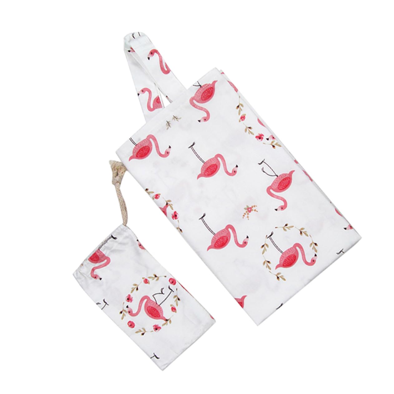 ifundom 3pezzi Copertura Per Allattamento Cotone Con Supporto Per Collo Scialle Per Allattamento Leggero e Pratico Con Borsa Portaoggetti Per Uso Esterno Flamingo