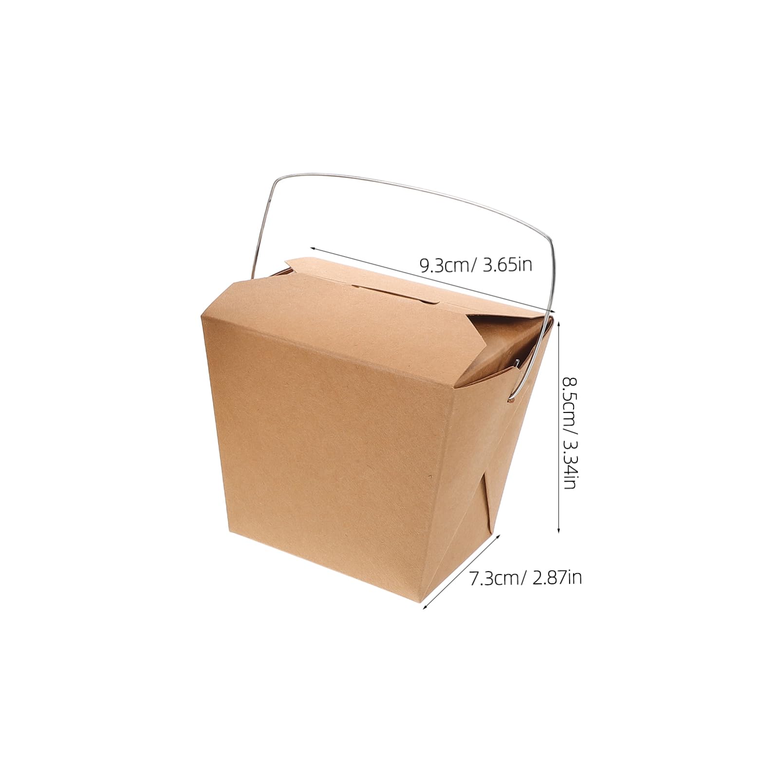 OUNONA 50 Pcs Récipients Alimentaires Chinois en Papier avec Poignée en Fil, Conteneurs Versatiles pour Repas à Emporter, Faciles à Transporter pour Étudiants et Professionnels en Voyage