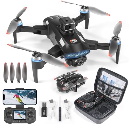 Drone With 4K HD Dual Camera,RC Quadcopter with 2 Batteries,Altitude Hold, One Key Take Off/Landing,Gesture Selfie,Waypoint Fly,Headless Mode,3D Flip,3 Speeds Modes,Drones Gift for Beginners. (Black)