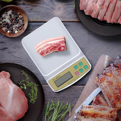 Image of Digital Kitchen Weighing Scale for Shop and Home Electronic Weight Machine with Adapter LCD Display Screen Scale for Kitchen Scales, Vegetable Shop - SF-400A 1g x 10kg