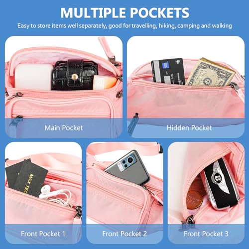 ProCase Bum Bag Waist Fanny Pack for Men Women Ladies with 6 Pockets and Adjustable Belt Large Dog Bumbag for Dog Walking Running Hiking Cycling Travel Holiday Festival Christmas Disney -Black - Image 4