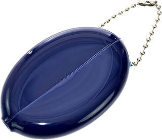 Quikoin Original Oval Sof-Touch Squeeze Coin Purse Made in USA (Blue (Opaque))