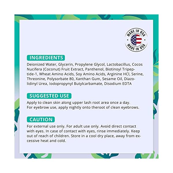 Premium-Eyelash-Growth-Serum-and-Eyebrow-Enhancer-Lash-Enhancing-Serum-Lash-boost-Serum-for-Longer-Fuller-Thicker-Lashes-Brows-10ML-Made-in-USA-10-ML Premium Eyelash Growth Serum and Eyebrow Enhancer, Lash Enhancing Serum Lash boost Serum for Longer, Fuller Thicker Lashes & Brows Made in USA (0.3 Oz)