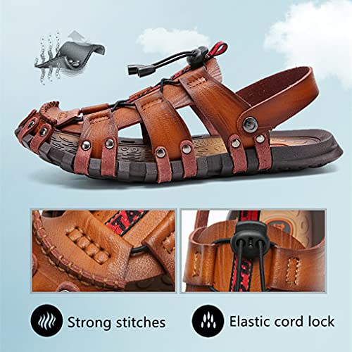 Men's Cool Fisherman Sandals Summer Leather Outdoor Comfortable Slippers Casual Beach Swimming Shoes2
