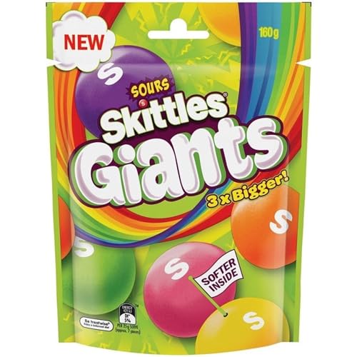 Skittles Giants Sours Chewy Lollies 160 g
