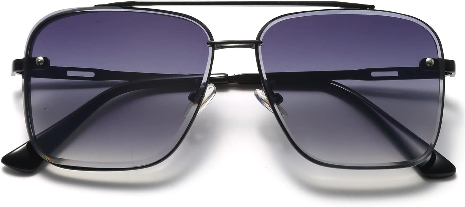 Oversized Square Aviator Sunglasses for Men Women Fashion Metal Frame Aviator Sun Glasses Tinted Lens