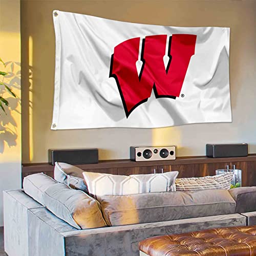 Uw Badgers White University Large College Flag #TOP3