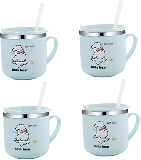 TEHAUX 4 Peças Copo Com Canudinho Copos De Treinamento Com Canudinho À Prova De Derramamento Copos Para Bebês Com Canudos Topper De Palha De Silicone Smoothie Palha Copo De Palha De