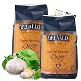 DeLallo Gluten-Free Italian Orzo, 12 oz., No. 65 (Pack of 2) | Gluten Free Orzo Pasta | Gluten Free Soup and Cooking | Made in Italy | Bundle with One (1) Authentic Delicious Concetta's Cucina Authentic Italian Recipe Card by Purchase Positivity