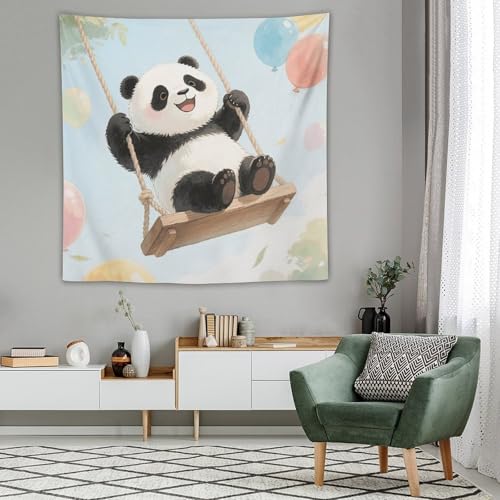 Tapisserie murale panda esthétique avec kit de suspension