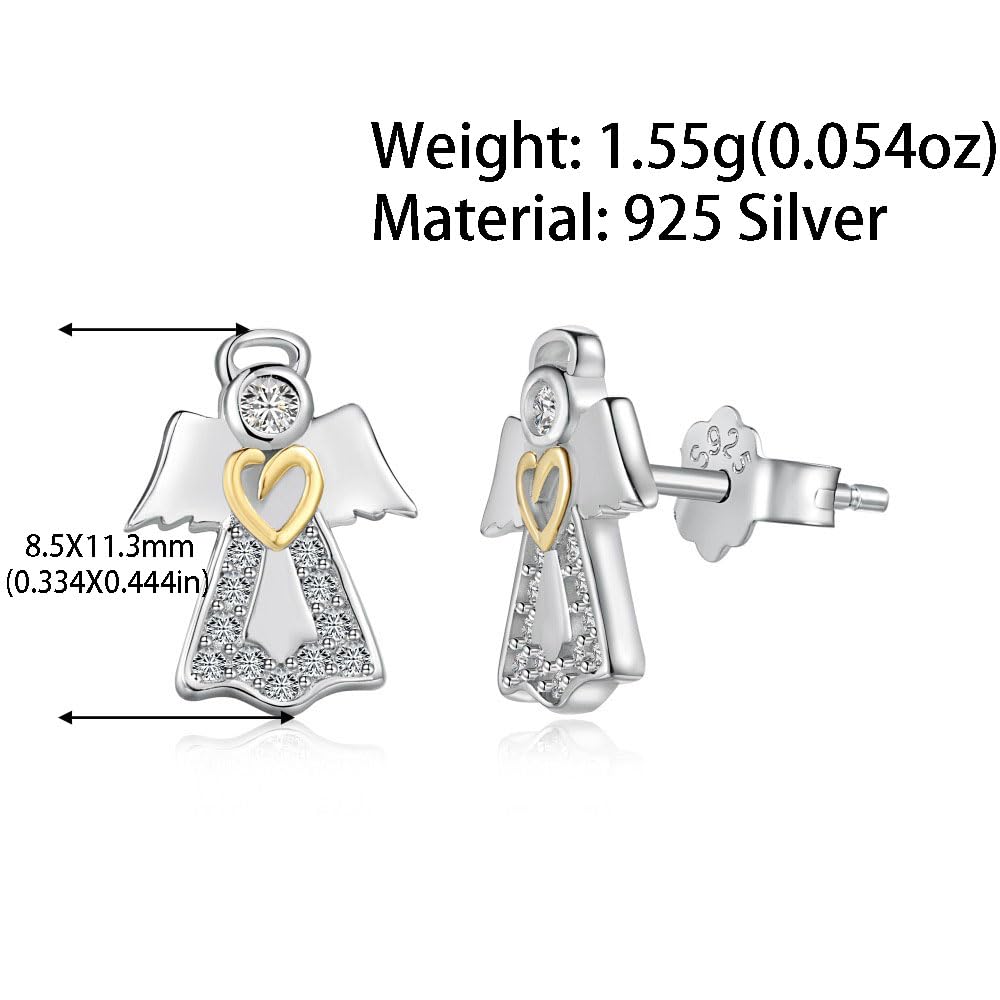 Orecchini a lobo Angel Orecchini da donna in argento sterling 925 Orecchini Angel Micro-zircon da indossare tutti i giorni Un regalo per lei