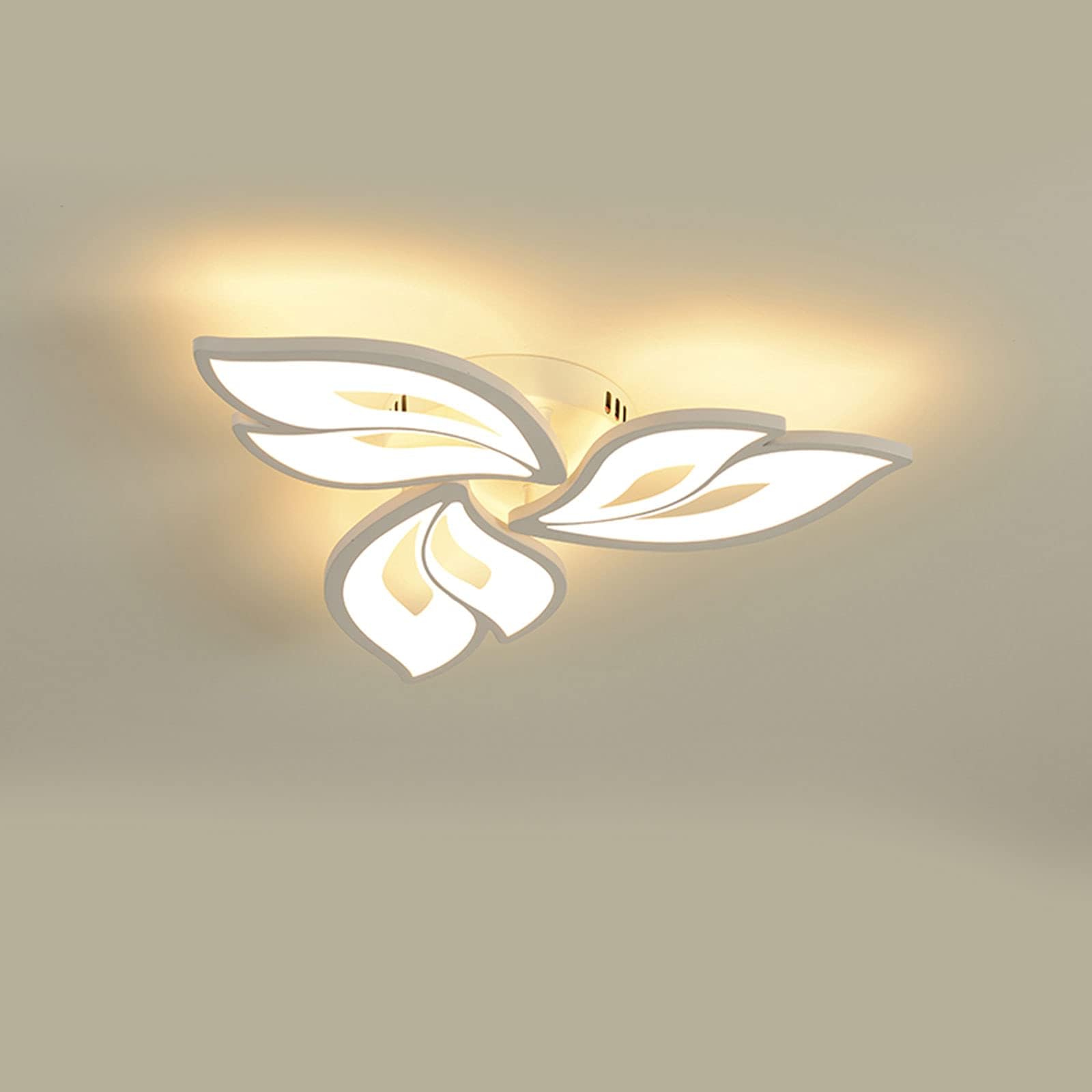 Modern LED Ceiling Light Leaf Shape Chandelier LED Dimmable Ceiling Light Lamp Pendant 2800K-6500K Dimmable for Living Room Bedroom Dining Room Office Hallway Kitchen 60 * 10.5cm