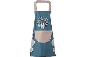 DILLMAN Waterproof Kitchen Apron with Handy Hand Wipe Pockets and Spacious Big Pocket