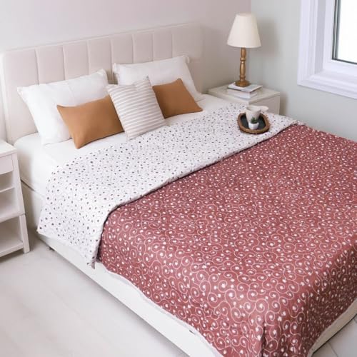 Image of Peepul Tree Hand Printed 100% Cotton Malmal Single Bed 60 x 90 Inches