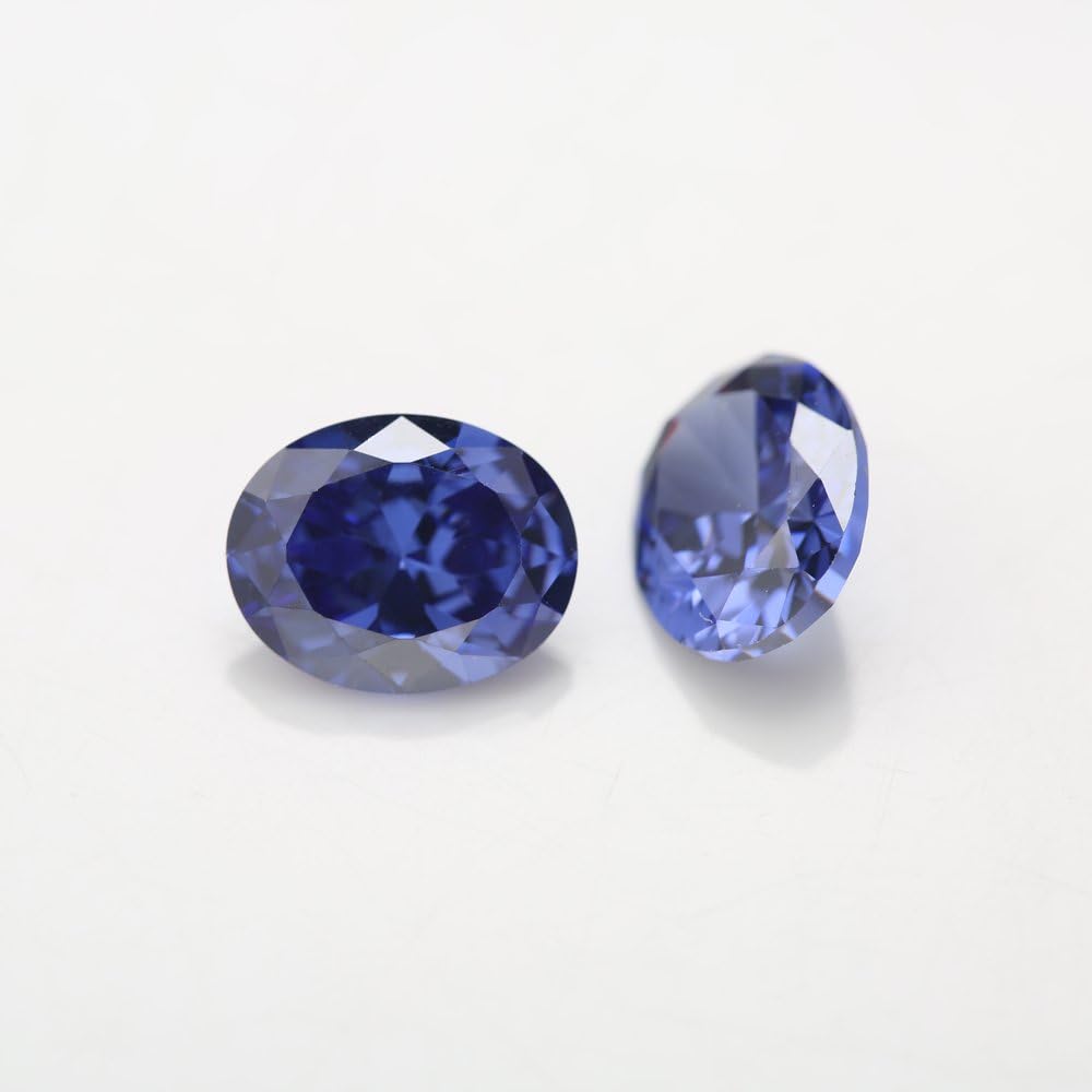 Oval Tanzanite Color Cubic Zirconia Synthetic Gemstone AAAAA Loose CZ Stone for Ring Earring Bracelet Necklace Pendants Jewelry Making