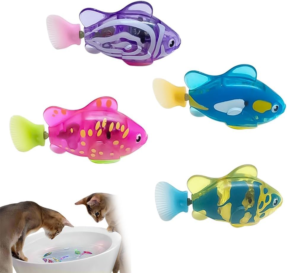 Jayol Electronic Engaging Pet Toy Fish, Waterproof LED Light Electronic Fish, Speeding up and...