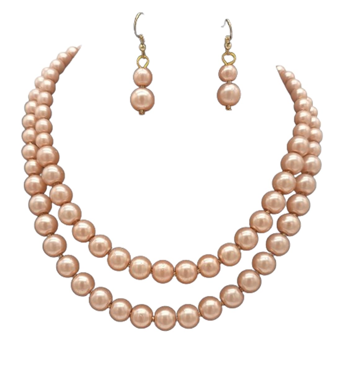 Pearl moti mala necklace earrings jewellery set chokar mala set women and girls fashion jewelry set accessories. (Gold) (B0DCSTX6RN) Amazon Price History, Amazon Price Tracker