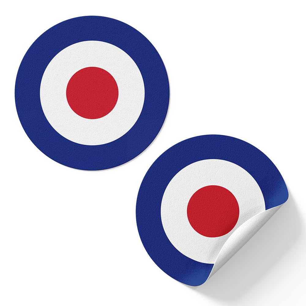 20 X Target MOD Air Force RAF Scooter Rally Stickers - Circle Event Laptop Travel Party 5xm x 5cm