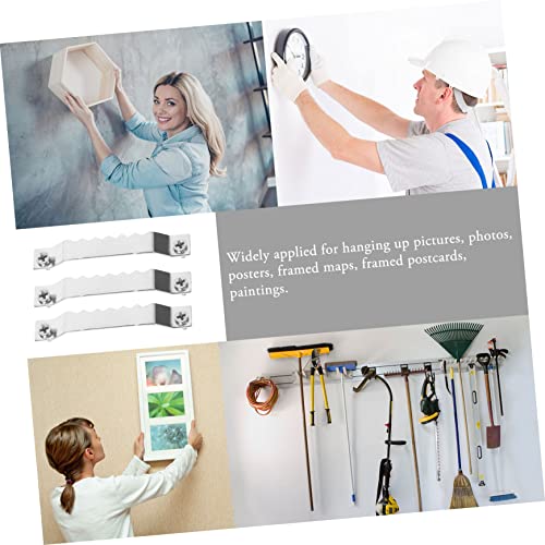 Image of HOMSFOU 100pcs Serrated Picture Hangers Heavy Duty Frame Hanging Hardware Screws Hooks for Secure Picture Display Any Wall