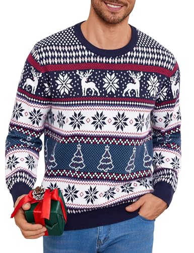 Leversic Weihnachtspullover Herren Lustig Ugly Christmas Sweater...