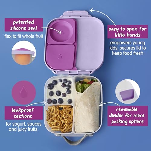 Image of b.box Mini Lunch Box, Snack Containers for Kids, Lunch Box Kids, 4.25 Cup (Sugar Plum, 1-pack)