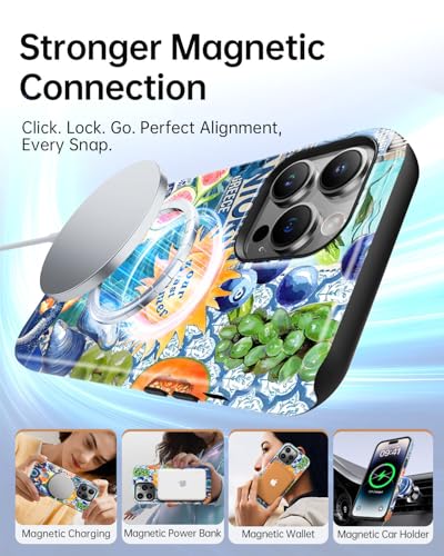 Coque iPhone 15 Pro Max solide antichoc et magnétique bleu ocean - 3