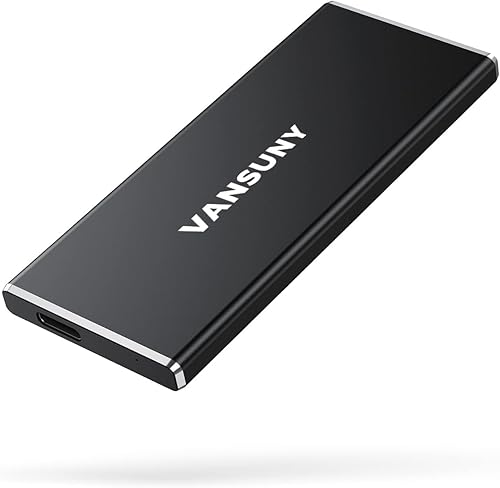 Vansuny Disco duro externo portátil de 2 TB, USB 3.1 Gen2 de hasta 500 MBs, disco duro externo portátil USB C de metal para PC, laptop, teléfonos y