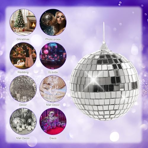3 Stück Discokugel, Discokugel Deko, Durchmesser 10cm, Einzigartige Licht- und Schatteneffekte für Weihnachtsbaume, Partys, Hochzeiten und Dekorationen