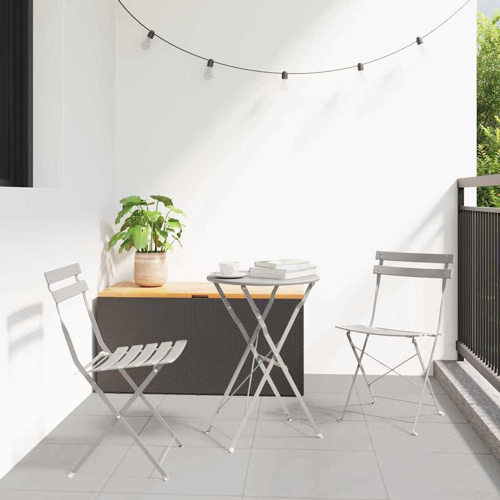Chaise de jardin pliante beige lot de 2 fauteuil extérieur en métal pour terrasse