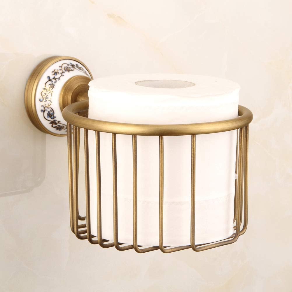 Toilet Paper Holder WallMounted Paper Tissue Wire Basket Toilet Paper