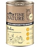 Dehner Fine Nature Katzenfutter, Nassfutter getreidefrei, für ausgewachsene Katzen, Huhn, 6 x 400 g Dose (2.4 kg)