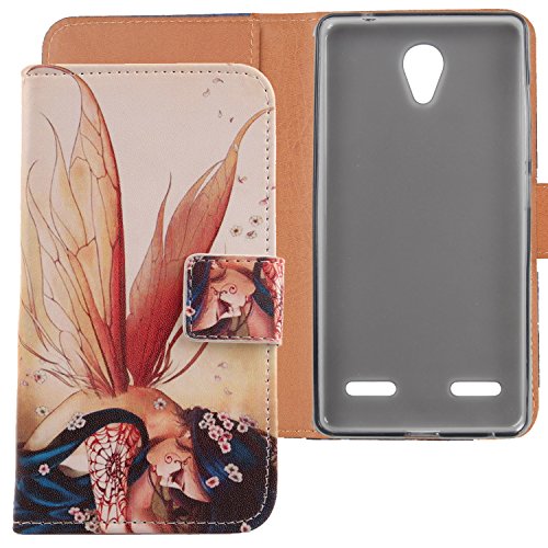 Lankashi Wing Girl Design PU Flip Billetera Funda De Carcasa Cuero Case Protective Cover Piel para ZTE Blade L7 5'
