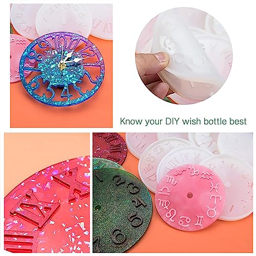 Isuperb 3Pcs Clock Resin Molds Roman Numerals Constellation Number Clock Silicone Mold Epoxy Clock Mold For Resin, Polymer Clay, Gum Paste Handmade Diy Wall Clack Art Decoration(3 Small Clock Molds) #TOP2