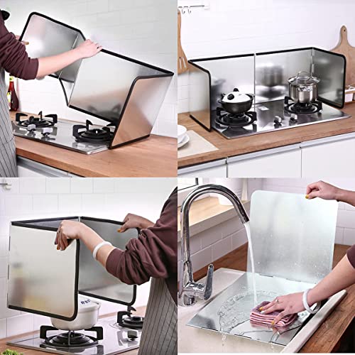 Foldable Stove Splatter Guard Grease Shield Nonstick Oil Stove Splash Guard Cooking Splatter Screen Kitchen Backsplash Protector For Stove Top Wall Gas Range Frying Pan Camping #TOP3