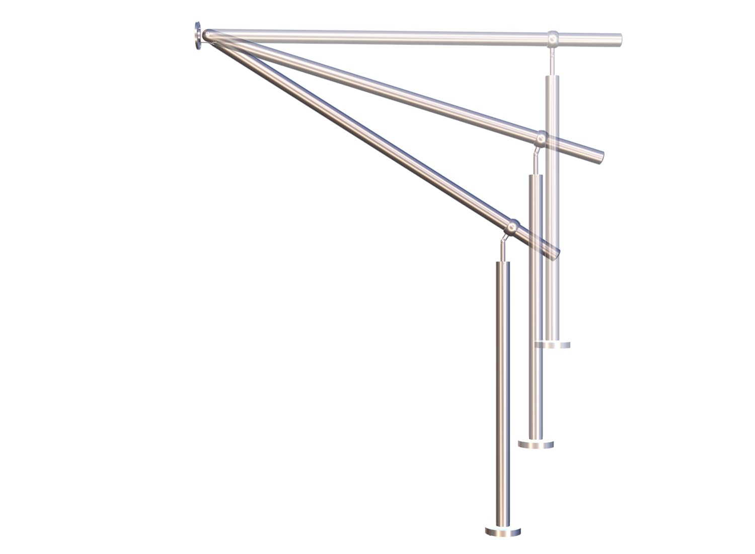 Sellon24® Edelstahl Eingangsgeländer Treppengeländer Handlauf Edelstahlgeländer Geländer für Treppen Wandhandlauf Außen aussen Winkel Rohr Einstellbar Treppengelaender Terrassengeländer (120cm)