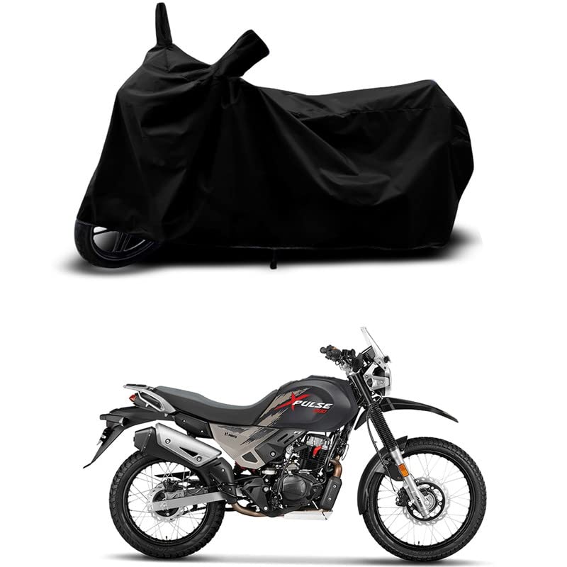 Image of 100% Scratchproof /UV-Rays /Heat Protection /Birds Dropping /Water Resistant /Dust Proof /Waterproof /Full Bike Scooty Two Wheeler Body Cover Compatible for XPulse 200 STD All Varients[Black]