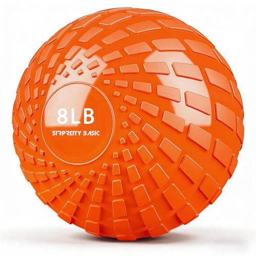 STRPRETTY BASIC Medicine Ball 8 lbs Slam Ball Weighted Balls for Exercise Strength and Crossfit Workout (Dynamic Orange)