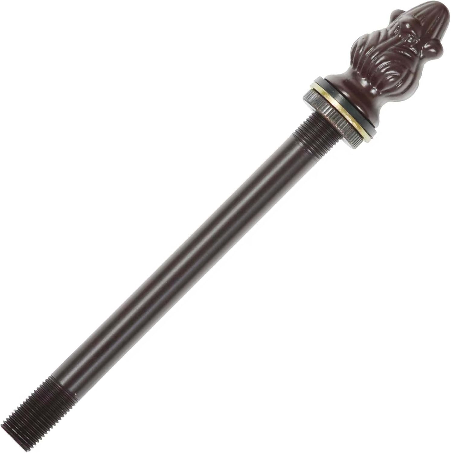 Bieye SS040 Lampshade Support with Finial for Tiffany Style Stained Glass Floor Lamp Table Lamp (G3/8 125mm Brown Acorn)