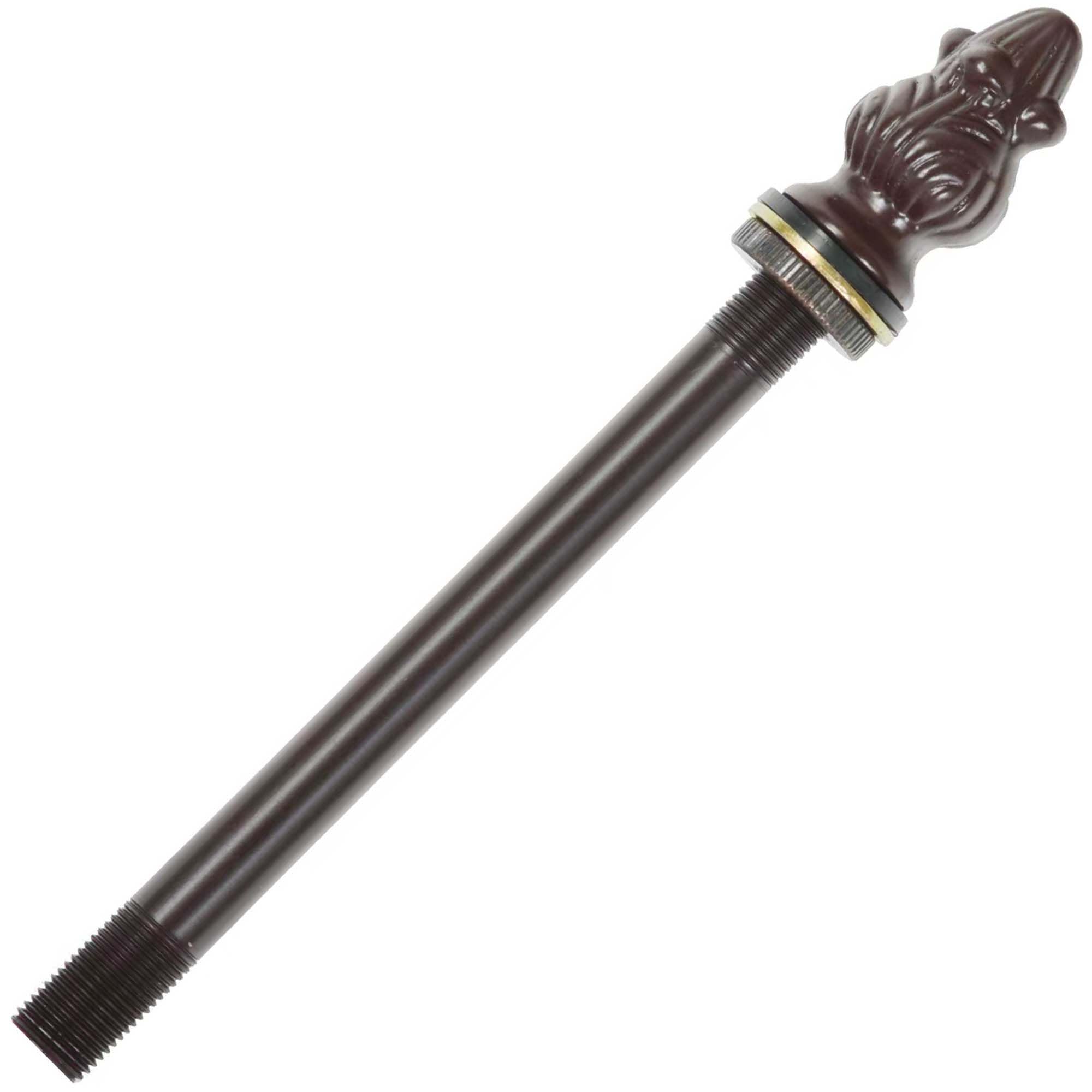 Bieye SS040 Lampshade Support with Finial for Tiffany Style Stained Glass Floor Lamp Table Lamp (G3/8 125mm Brown Acorn)