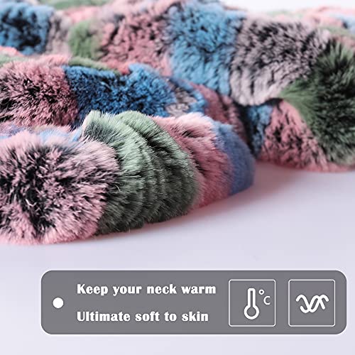 Fur Story Women's Rex Rabbit Fur Scarf Ladies Winter Warm Knitted Long Crochet Fashion Scarf Scarves for Women Men4