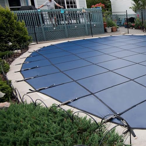 Bâche d'hiver robuste pour piscine creusée - Solution de sécurité pour toutes les saisons